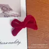 Pasador de Pelo Rojo Terciopelo con Lazo para Otoño e Invierno, Accesorio para el Cabello para Mujer, Pinza para Flequillo Lateral, Adorno para el Cabello para Año Nuevo y Año Nuevo Chino
