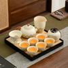 Tetera de cerámica vintage de alta calidad con horno Ru, taza de té Kung Fu, bandeja de té, juego de té ligero de lujo para el hogar, impresión de alta calidad para inauguración de la casa