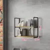 Estantes de hierro para pared para salones de peluquería y uñas, estantes para barberías, estanterías, estanterías de pared, vitrinas de pared para vino