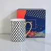 Xícara de Café em Porcelana Óssea Banhada a Ouro Estilo Europeu Palaciano Transfronteiriça, Caneca Cerâmica Doméstica, Lembrança de Casamento, Presente Comemorativo