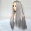 Comercio exterior Europa y Estados Unidos peluca abuela Gris cabello largo lacio Suministro en vivo de Tiktok seda de alta temperatura cabello largo cobertura completa de cabeza