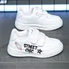Zapatos de Lona de Caña Baja con Diseño de Dibujos Animados para Niñas, Bebé Pequeño, Nuevos Zapatos Blancos con Velcros, Primavera/Otoño 2026
