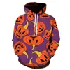 Suéter Masculino com Gola Alta e Capuz 3D com Estampa Digital de Animação Cartoon de Halloween da Amazon Cross-border 2023