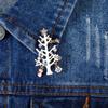 Broche Serie Navideña Joyería Muñeco de Nieve Navideño alce insignia de diamante abrigo abrigo estilo para hombres y mujeres Ramillete Navideño