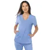 Talla Extra Sexy Corte Europeo y Americano Uniforme Médico con Cortes para Mujer Color Sólido Nuevo Color Uniforme de Enfermera Traje para Lavar a Mano Traje Mate Secado Rápido
