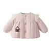 Chamarra de algodón acolchada para bebé, top acolchado grueso, abrigo cálido para niñas, 120g, abrigo de otoño/invierno para bebés y niños pequeños para niñas