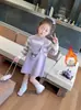 Suéter con Falda Kuromi para Niñas con Terciopelo Plus Nuevo Estilo Infantil 2025 Vestido para Bebé Niña Otoño e Invierno Vestido de Princesa