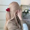 Pinza de Agarre de Cristal Rosa Amor Ácido Acético Coreano Luz Super Flash Lujo Elegante Letra Francesa Pinza Pequeña de Tiburón Semirrecogido Adorno para el Cabello