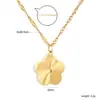 Colar Pingente Flor Europeu e Americano Mais Vendido na Fronteira, Estilo Doce e Elegante, Corrente de Clavícula Eletrodepositada 18K para Mulheres, Venda por Atacado do Fabricante