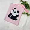 Bolsa de Tricô Ins Desenho Panda Feminina Moda para Carregar na Mão Grande Capacidade Bolsa de Ombro Bolsa Transversal Bolsa