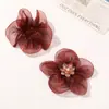 Estilo Suave e Doce Brilhante Diamante Organza Seda Brilhante Cinco Pétalas DIY Acessórios de Cabelo de Fada Sapatos da Dinastia Han Acessórios de Joias de Flores
