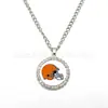 Venta Caliente Transfronteriza Collar Redondo de Tiempo con Diamantes Pavimentados NFL32 Joyería de Fútbol de Equipo Accesorios de Equipo Suministro Directo
