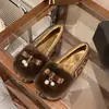Zapatos Mary Jane peludos con forro polar de una sola pieza, diseño francés nuevo, talla grande, de algodón, cálidos para uso en exteriores, diseño Otoño/Invierno 2026