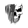 Pegatinas de calavera con la bandera estadounidense transfronteriza para coche, pegatinas reflectantes impermeables con rayas de calavera, pegatinas decorativas personalizadas.