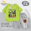2025 Tongtongge Homem de Palito de Madeira Abstrato Shanhaijing Roupas de Manga Curta para Meninos e Meninas Conjuntos de Camisetas Estampadas e Shorts