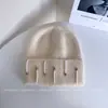 Chapéu de Tricô Decorativo com Strass e Pérolas Estilo Coreano para Mulheres Inverno Versátil Casual Chapéu de Lã Outdoor À Prova de Frio e Quente Chapéu de Tricô