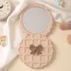 Espejo Cosmético, Espejo Pequeño, Espejo Plegable Mini Portátil de Doble Cara, Espejo Giratorio Redondo de Plástico para Estudiante