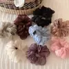 Goma para el pelo de malla de color liso estilo coreano con un toque de alta gama, Diadema elástica para mujer, Accesorio para el pelo de alta elasticidad