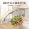 Caja de almacenamiento transparente de gran capacidad de grado alimenticio para refrigerador, recipiente redondo sellado para frutas y verduras de cocina doméstica