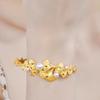 Pulsera Ginkgo con Hebilla Color Oro Estilo Étnico para Mujer Combinación Versátil Set Tres Vidas Albaricoque Diamante Perla Pulsera Abierta