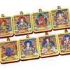 Pintura Colorida Tibetana Thangka Zodíaco Tradicional Tibetano Oito Grandes Divindades Guardiãs Buda Talismã Colar Manjushri Wushi Pai Pingente Atacado