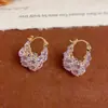 Hs.Dpr Pendientes de Corazón de Zirconia Exquisitos de Lujo Accesible de Alta Gama de Moda Diseño de Nicho Pendientes Súper Brillantes Elegantes