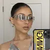 Gafas de Sol Retro Europeas y Americanas Incrustadas de Diamantes, Gafas de Sol Hot Girl Vintage Y2K del Milenio, Gafas de Sol Deportivas Futuristas de Tecnología Transfronterizas