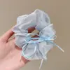 Goma para el pelo con lazo dulce para niñas, elegante goma de encaje para coletas bajas y peinados de moño