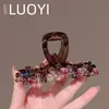 Pinza para el Cabello de Cristal Morado Estilo Nuevo Coreano y Japonés para Mujer, Sensación de Alta Gama, Pasador para la Parte Trasera de la Cabeza, Accesorio para el Cabello Versátil de Moda, Adorno Elegante para el Cabello