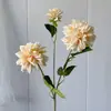 3 Cabezas de Hermosas Dalias Artificiales, Dalia para Decoración de Bodas, Decoración del Hogar Arte Floral, Flores de Seda, Flores Falsas, Caléndula