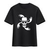 Nova camiseta de peça única anime bidimensional homens e mulheres Verão Luffy Sauron bandeira de caveira pirata camiseta de manga curta