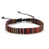 Pulsera Dopamina Multicolor Estilo Étnico Original Pulsera de Tela Tejida a Mano Pulsera de Algodón y Lino Accesorios para Ropa