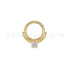 Comercio transfronterizo de alta calidad nuevo anillo cerrado de titanio G23 con circón para la nariz anillo cerrado de aleación de titanio piercing para la nariz