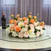 Mesa Redonda de Comedor para Hotel con Flores en el Centro, Mesa Redonda de Restaurante Flores en Mesa, Decoración de Banquete, Arte Floral, Decoraciones de Mesa para Sala de Conferencias, Flores
