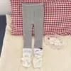 Leggings Novos para Meninas com Forro de Fleece para Outono e Inverno, Roupa Externa, Meias-Calças de Fleece Grossas Inteiriças com Desenhos Animados, Calças Longas Quentes Infantis de Retalhos