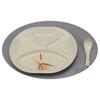 Plato de Cena Engrosado Compartimentado Plato de Comida Rápida de Cuatro Compartimentos Plato de Cena Infantil Engrosado Melamina Comedor Escuela Bandeja Ovalada Plato de Arroz