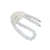 Pulsera de Ágata Blanca Grado A Transparente de Calcedonia al por Mayor para Hombres y Mujeres, Transmisión en Vivo, Envío Directo de Una Pieza, Collar de Tres Anillos, Cadena de Torre