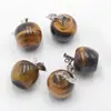 Suministro de transmisión en vivo transfronterizo cristal natural ágata piedra semipreciosa amatista pequeño colgante de Manzana Nochebuena Regalo de Navidad