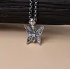 Collar Colgante de Mariposa de Plata de Ley S925 Lujo Ligero Temperamento Dulce Soñador Gama Alta Amor Diamante Candado Rosa