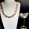 Exquisito Collar Pulsera de Perlas Barrocas Naturales Chapado en Cobre Oro Real de 18K Diseño Nicho Estilo Aristocrático Directo de Fábrica