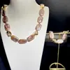 Exquisito Collar Pulsera de Perlas Barrocas Naturales Chapado en Cobre Oro Real de 18K Diseño Nicho Estilo Aristocrático Directo de Fábrica