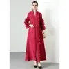 Vestido de Manga Larga con Volantes de Color Sólido Elegante de Talla Grande para Mujer, Moda Primavera 2026, Plisado Miyake, Alta Elasticidad
