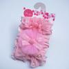 Novo Elástico de Cabelo Infantil Conjunto de Três Peças Faixa de Cabeça Macia de Nylon para Bebê Conjunto de Três Peças Acessório de Cabelo com Flor de Gaze para Bebê Menina Transfronteiriço