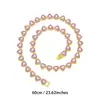 Diamante Rosa Vidrio Rosa Claro Forma de Corazón Incrustado de Diamantes Collar Cubano Joyería para Mujer Accesorios Populares Transfronterizos Venta al por Mayor