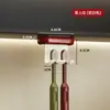 Gabinete de espejo debajo del soporte para cepillos de dientes montado en la pared sin perforaciones soporte para cepillo de dientes eléctrico succión magnética colgador para vaso de enjuague bucal