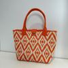 Bolso de Mano Tejido Estilo Coreano, Bolso de Mano de Moda Houndstooth para Viajeros de Gran Capacidad, Bolso de Mano Casual Versátil, Bolsa para el Almuerzo