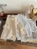 Roupas Infantis Coreanas Suéter para Meninas Primavera e Outono Novo Estiloso Menina Estilo Coreano Moda Infantil Tricô com Laço