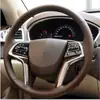 Funda de volante de cuero genuino cosida a mano para coches, apta para todas las estaciones, protector de volante hecho a mano para Amazon transfronterizo