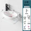 Lavabo de cerámica tamaño pequeño lavabo de esquina para baño lavabo de pared para balcón soporte de acero inoxidable hogar