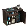 Mesa de Té Móvil, Mesa de Té Pequeña para Balcón, Uso en Casa, Sala de Estar, Carrito de Té con Ruedas, Mesa de Té Kung Fu, Gabinete de Té, Juego de Té con Calentador de Agua Integrado